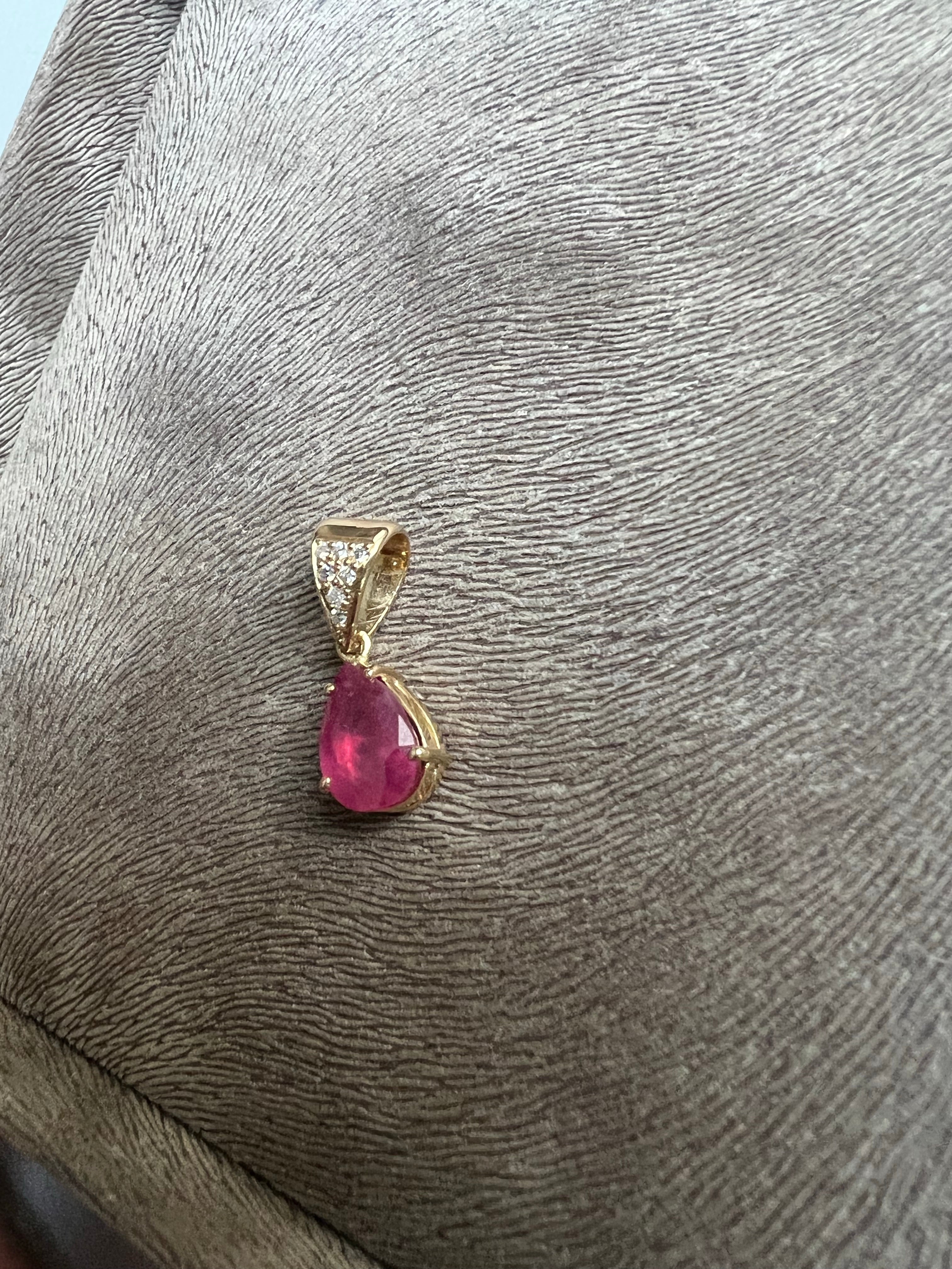 PEAR RUBY PENDANT