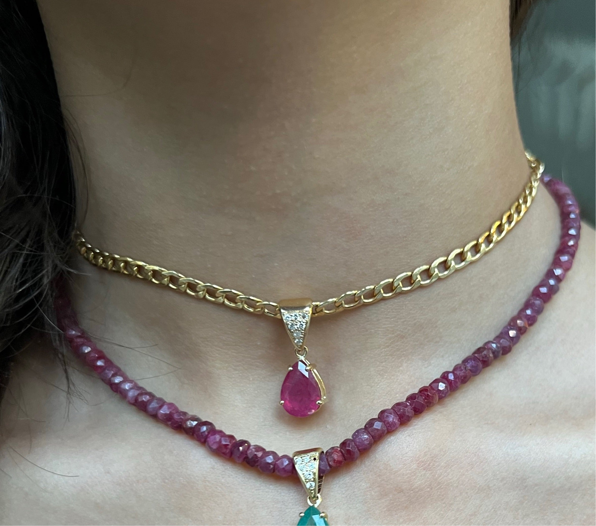 PEAR RUBY PENDANT